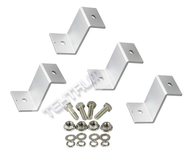 TEKTRUM 2.125" TALL Z BRACKET SOLAR FLUSH MOUNT KIT SUPPORTING LARGE & SMALL SOLAR PANELS- SET OF 4 - Image 1